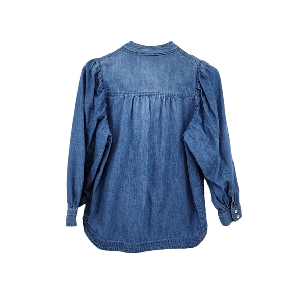 Pilcro Women's Tie-Neck Denim Blouse - XXS - Picture 6 of 7